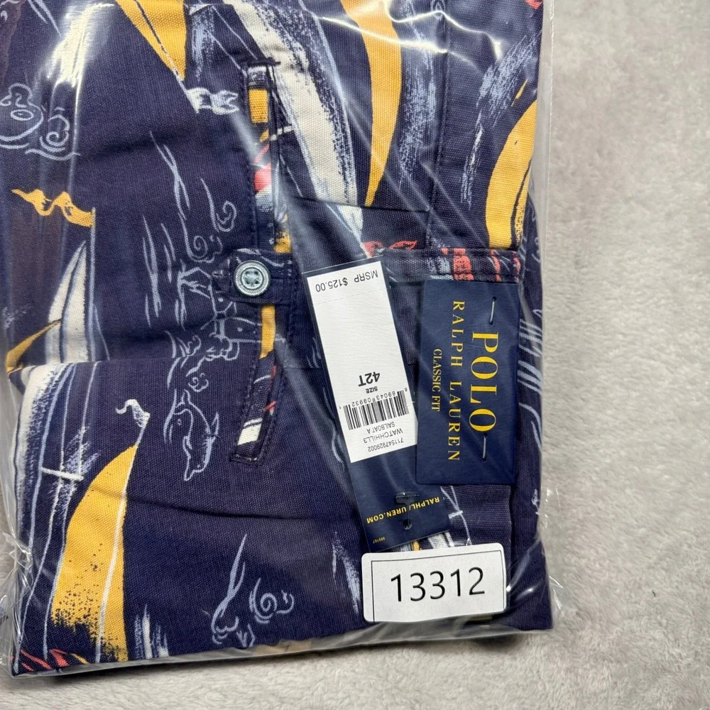 Polo Ralph Lauren Sailboat Shorts Mens 42T Navy Blue Nautical Classic Fit NWT